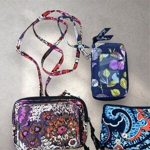 Vera Bradley Crossbody & Wristlet Wallet Trio Set